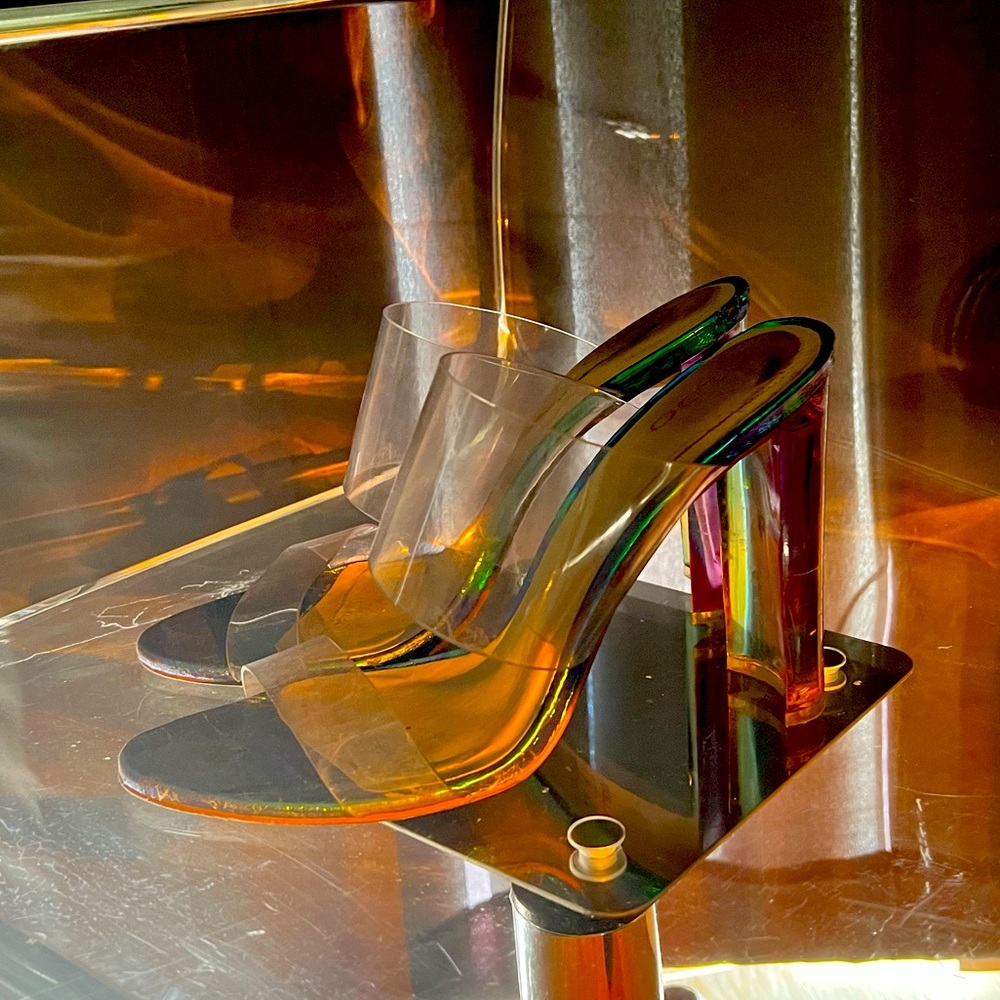 Clear high heels
